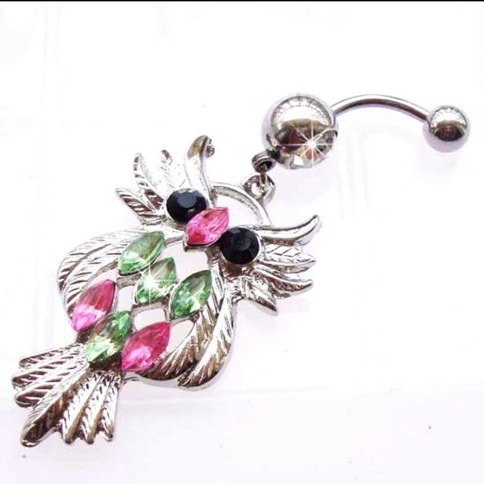 owl Barbell Bar Belly Navel Ring Body Piercing