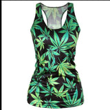 Green Maple Leaves Tank Tops T-Shirt