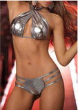 silver 2pcs kit sexy lingerie