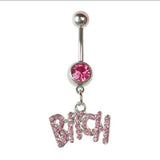 BITCH Barbell Bar Belly Navel Ring Body Piercing