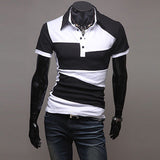 Men Slim Fit Color Block Polo T-Shirt