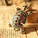 Fashion Girl's Colorful Tortoise Animal Sweater Necklace Pendants Jewelry