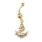 Anchor Dangle Barbell Belly  Femmes Navel Ring Bar Body Piercing Bijoux