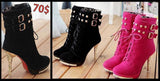 STUD WOMENS PLATFORM HIGH HEELS BOOTS