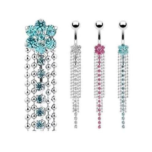 flower Bar Belly Navel Ring Body Piercing