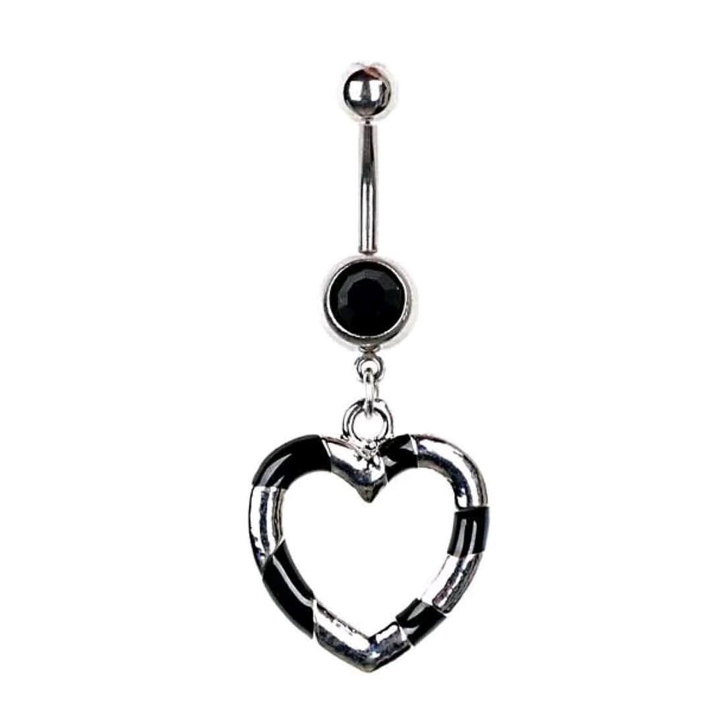 Heart Bar Belly Navel Ring Body Piercing