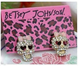 Betsey Johnson fashion head skull stud earring