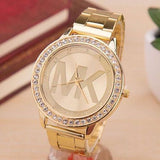 MK Stainless Steel Band Crystal Wrist Watches Quartz Watch Bracelet