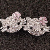 Fashion Rhinestone hello kitty stud earring