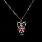 Fashion Vintage Women Cute Imitation Pearl Owl Pendant Long Necklace