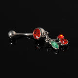 Cherry Dangle Navel Barbell Belly Button Ring Fashion Women