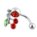 Cherry Dangle Navel Barbell Belly Button Ring Fashion Women