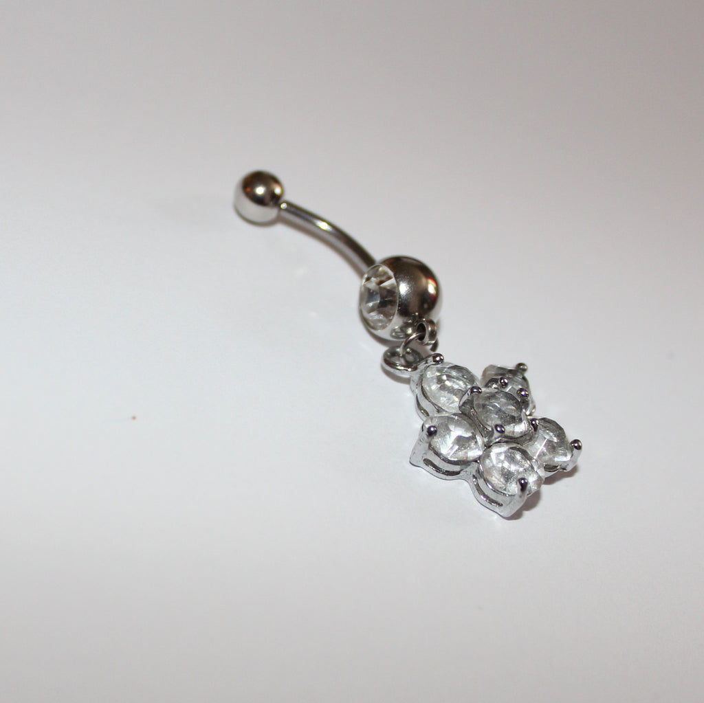 flower Barbell Bar Belly Navel Ring Body Piercing